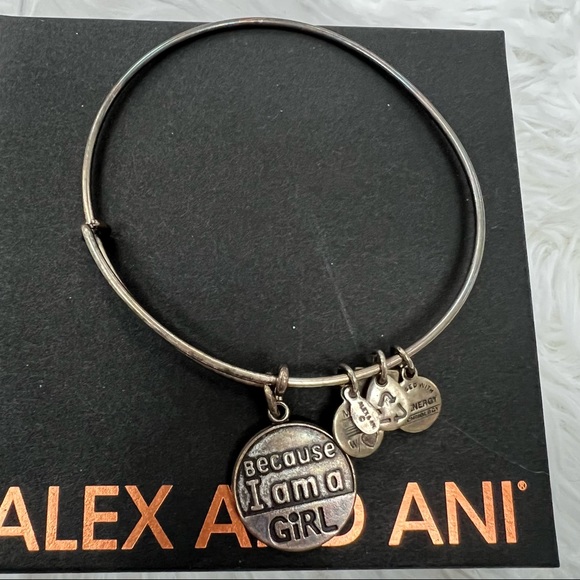 Alex and Ani Jewelry - Alex and Ani “Because I Am a Girl” Silver Bracelet Bangle